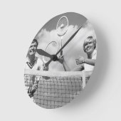 Horloge Ronde Homme et femme jouant au tennis (Angle)