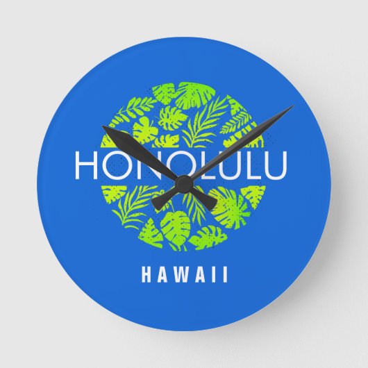 Horloge Ronde Honolulu Hawaii Tropical Custom (Recto)