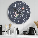 Horloge Ronde Hope Ancres L'âme Floral Religieux<br><div class="desc">Espoir Ancres L'Âme Florale Religieux Horloge Ronde</div>