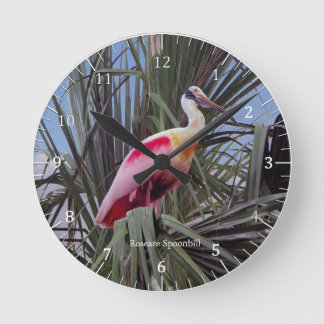Horloge Ronde Horaire de la Spoonbill Roseate