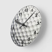 Horloge Ronde Horaires murales design "Golf Ball" (Angle)