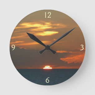 Horloge Ronde Horizon Coucher de soleil Colorful Seascape Photog