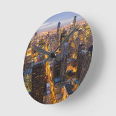 Horloge Ronde Horizon du centre de Chicago au crépuscule (Angle)