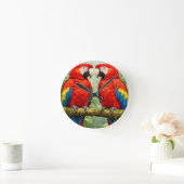 Horloge Ronde “Horloge murale perroquet ara vibrant | (Maison)