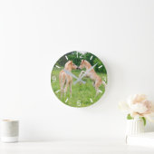 Horloge Ronde Horses de Haflinger Cute Foals Rearing Plate-forme (Maison)