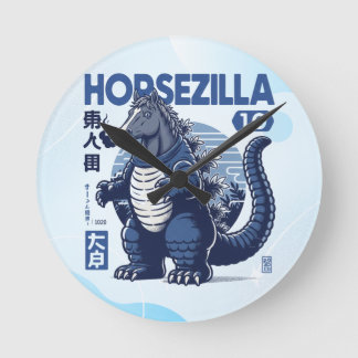 Horloge Ronde Horsezilla Shirt | Giant Monster Horse Art | Epic 