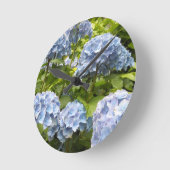 Horloge Ronde Hortensias bleu profond (Angle)