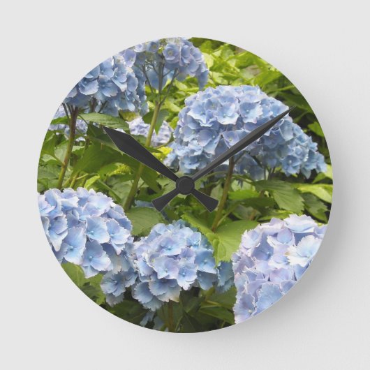 Horloge Ronde Hortensias bleu profond (Recto)