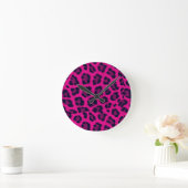 Horloge Ronde Hot Pink Leopard Prince Wall Clock (Maison)