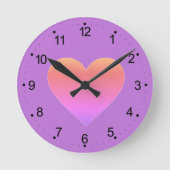 Horloge Ronde Hot Pink love heart (Recto)