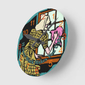 Horloge Ronde House Work Makes You Ugly Clock (Angle)