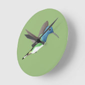 Horloge Ronde Hovering Jacobin Hummingbird - transparent. (Angle)