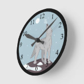 Horloge Ronde Howling Arctic Wolf (Angle)