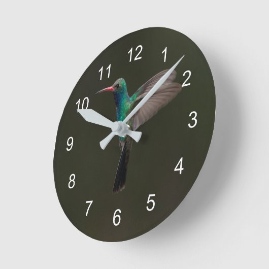 Horloge Ronde Hummingbird en flight (Angle)