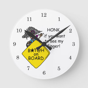 Horloge Ronde Humour de rage de route