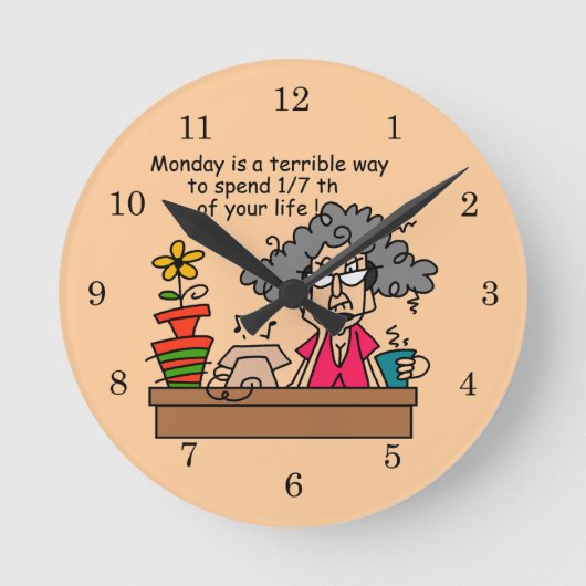 Horloge Ronde Humour du lundi (Recto)