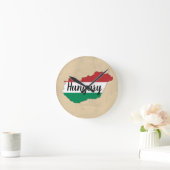 Horloge Ronde Hungary Flag Silhouette (Maison)