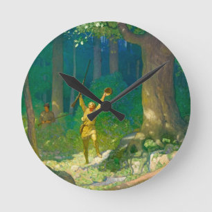 Horloge Ronde Huntsman par Newell Convers Wyeth
