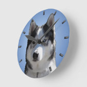 Horloge Ronde Husky Clock Toxits Decor Sled Dog Wall Clock (Angle)