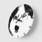 Horloge Ronde Husky Clock Wolf Husky Sled dog Wall Clock (Angle)