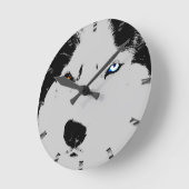 Horloge Ronde Husky Clock Wolf Husky Sled dog Wall Clock (Angle)
