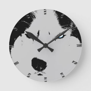 Horloge Ronde Husky Clock Wolf Husky Sled dog Wall Clock