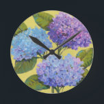 Horloge Ronde Hydrangée de printemps I<br><div class="desc">Floral</div>