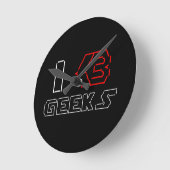 Horloge Ronde I Heart Geek ASCII ART (Angle)