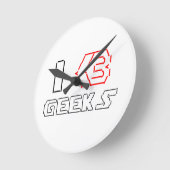 Horloge Ronde I Heart Geek ASCII ART (Angle)