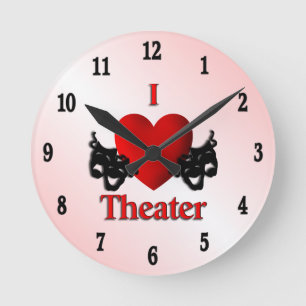 Horloge Ronde I Heart Theater Pink