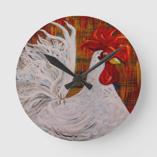 Horloge Ronde I Know I Lovely White Rooster