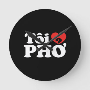 Horloge Ronde I langue vietnamienne de Pho de coeur (amour) (❤