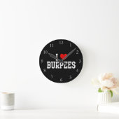 Horloge Ronde I Love Burpees, Fitness (Maison)