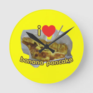 Horloge Ronde I Love (Heart) Banana Pancake ... Thai Street Food