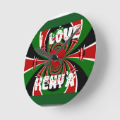 Horloge Ronde I Love Heart Kenya : Dynamic Flag Art (Angle)
