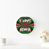 Horloge Ronde I Love Heart Kenya : Dynamic Flag Art (Maison)