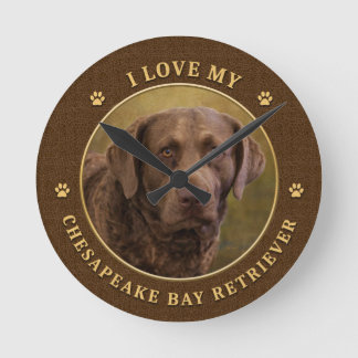 Horloge Ronde I Love My Chesapeake Bay Retriever Wall Clock
