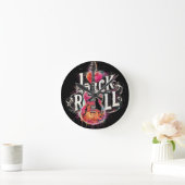 Horloge Ronde I Love Rock N Roll Guitare Électrique Peinture (Maison)