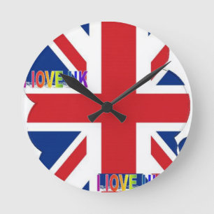 Horloge Ronde I Love UK Art Print