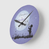 Horloge Ronde I Love You to the Moon and Back-Unique Toxits (Angle)