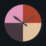 Horloge Ronde Ibérie d'aubergine rose rouge<br><div class="desc">.</div>