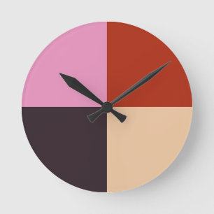 Horloge Ronde Ibérie d'aubergine rose rouge