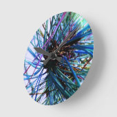 Horloge Ronde Ice Blue Monkey Puzzle Tree in Winter (Angle)
