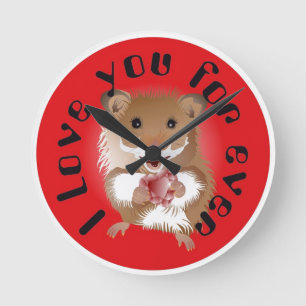 Horloge Ronde Ich liebe meinen kleinen Hamster Uhr