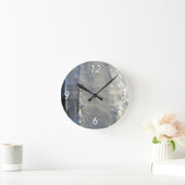 Horloge Ronde Icicles Abstrait Blue Winter Photographie (Maison)