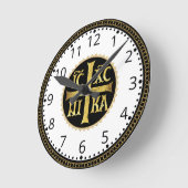 Horloge Ronde ICXC Numéro Jésus Orthodoxe (Angle)