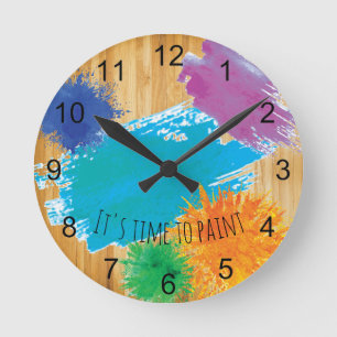 Horloge Ronde Il est temps de peindre Peinture Artiste Peintre P