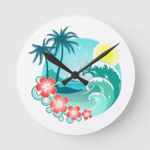 Horloge Ronde Ile Hawaïenne 3