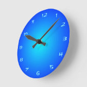 Horloge Ronde Illuminated Effect on Blue Aqua Kitchen Clocks (Angle)