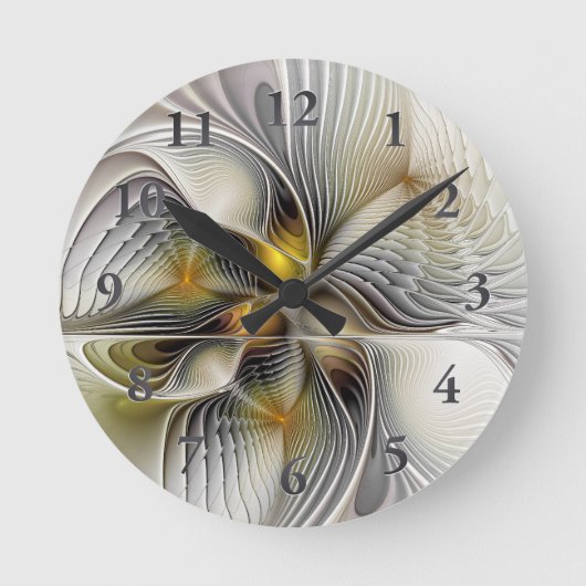 Horloge Ronde Illusion Optique Abstrait 3D Fractal Avec Profonde (Recto)